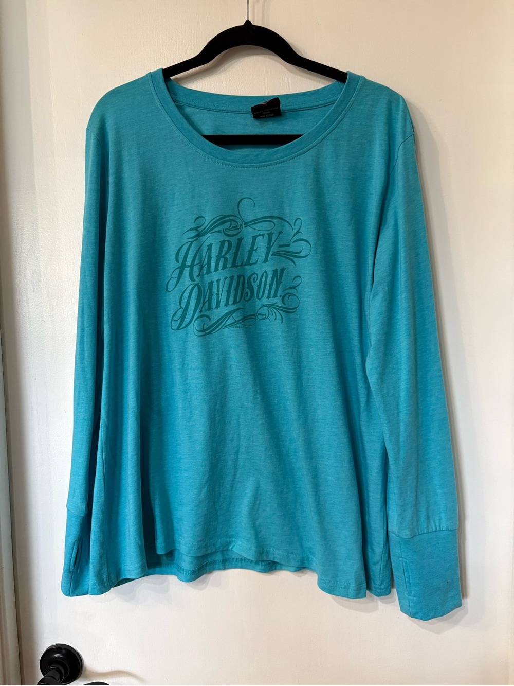 Harley-Davidson Teal Long Sleeve Logo Tee
